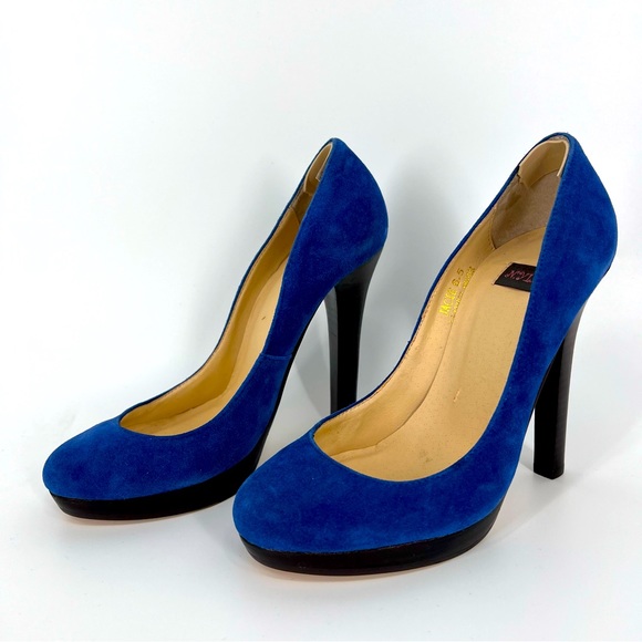 N.Y.L.A blue Jacie shoe high heel size 6.5 leather upper - Picture 2 of 10